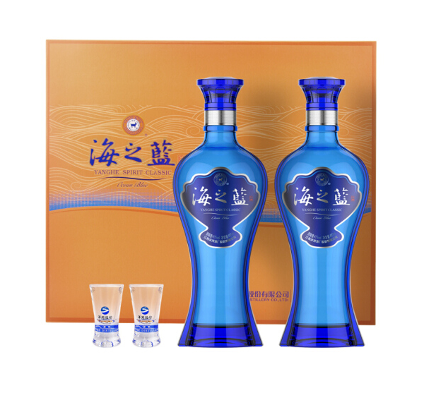 yanghe洋河蓝色经典海之蓝42度浓香型白酒480ml2瓶礼盒装3件73695元