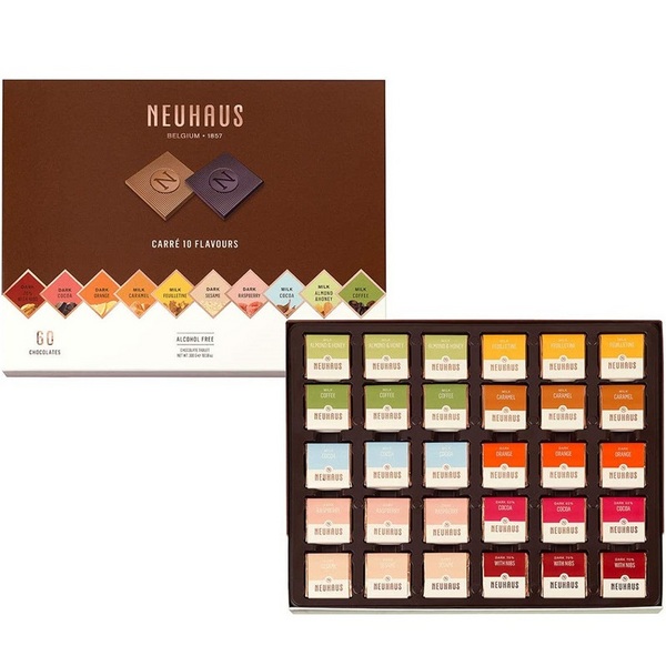 比利时皇家御用巧克力，Neuhaus 诺好事 什锦薄片巧克力礼盒300g（60块 10口味）新低179.5元