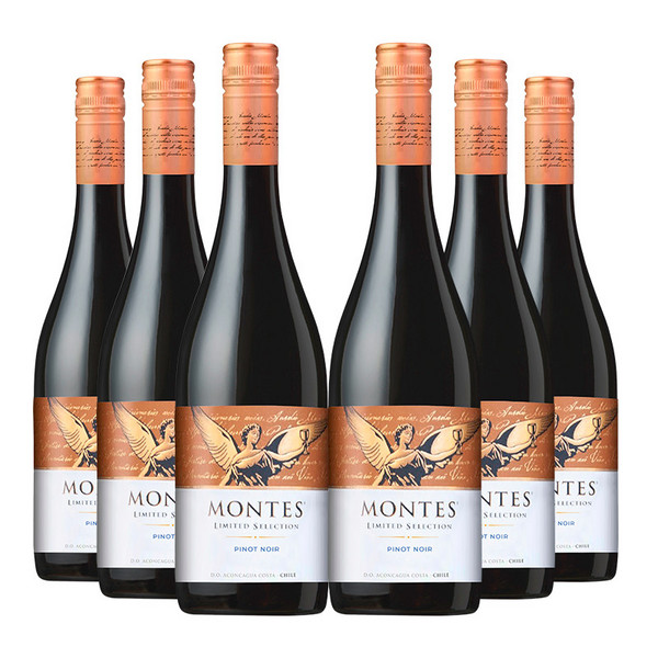 Montes 蒙特斯 限量精选系列 黑皮诺干红葡萄酒750mL*6瓶整箱装 赠酒具1套528元包邮（折88元/瓶）