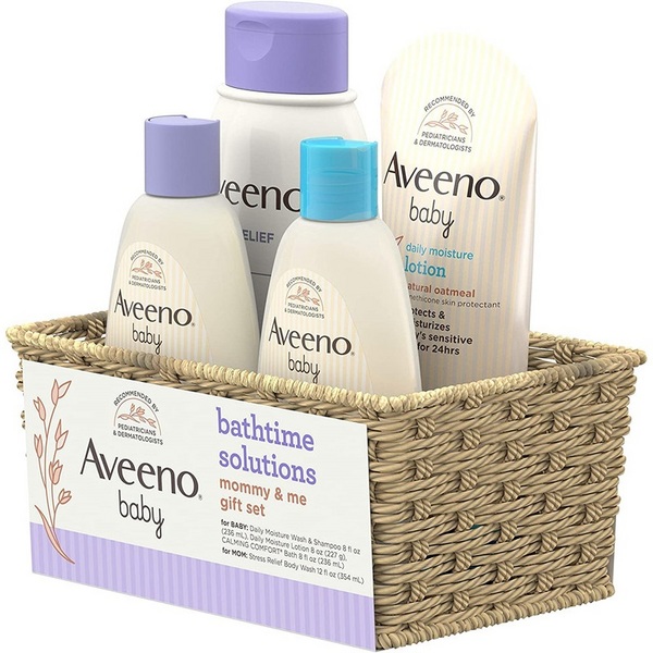 销量第一！Aveeno 艾维诺 妈妈宝宝日常洗浴护理4件套装136.68元