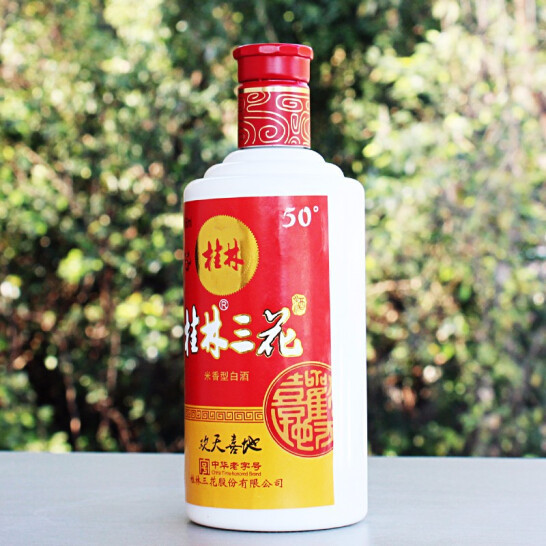中国地理标志保护产品，桂林三花酒 欢天喜地 50度米香型白酒450mL*6件89.8元包邮（折15元/瓶）