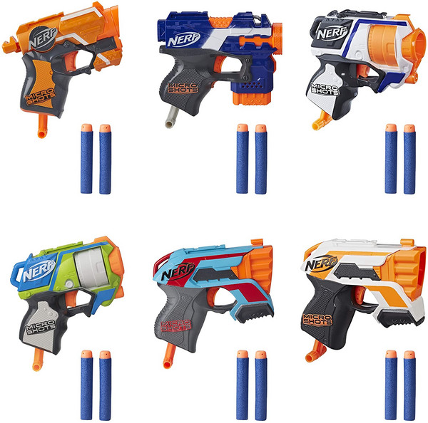 亚马逊独家版,hasbro 孩之宝 nerf 热火 microshots 迷你软弹枪6支装