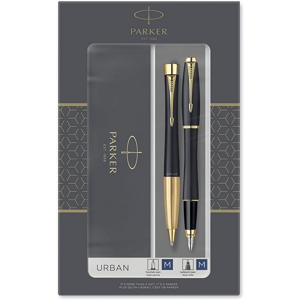Parker 派克 Urban都市系列 磨砂黑杆金夹钢笔+圆珠笔套装 M尖新低182.64元（1件94折）
