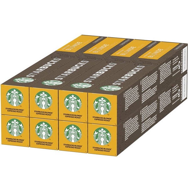 Prime会员，Starbucks 星巴克 Blonde 轻度烘焙 无糖冰美式黑咖啡胶囊10粒*8盒187.81元（天猫旗舰店42元/盒）