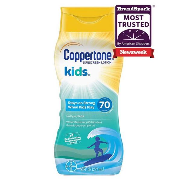Coppertone 确美同 SPF70+ 无泪无油儿童防晒乳237mL新低47.35元