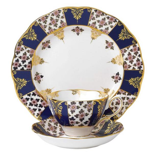 <span>国内￥1320！</span>Royal Albert 皇家阿尔伯特 100周年纪念系列 骨瓷茶杯/茶碟/餐盘3件套381元（Prime会员9折）