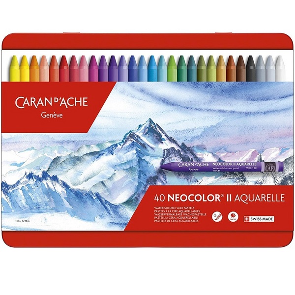 瑞士殿堂级品牌，Caran d'Ache 凯兰帝 Neocolor II系列 水溶性蜡笔套装 40色新低366元（Prime会员92折）
