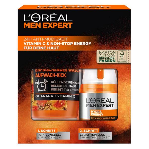 L'Oréal 欧莱雅 Men Expert 男士劲能醒肤套装（洁面膏100mL+保湿霜50mL）69元