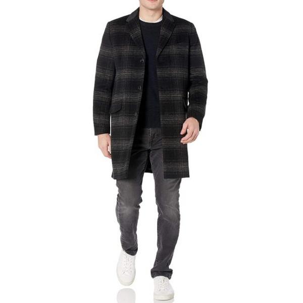 Karl Lagerfeld Paris 卡尔·拉格斐 男士羊毛混纺格子大衣新低800元