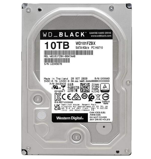 Western Digital 西部数据 WD_Black 3.5英寸台式机机械硬盘10TB新低1633元（天猫折后2779元）