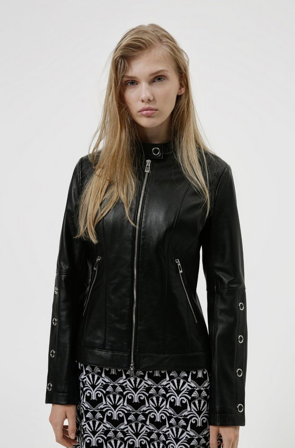 M码，HUGO Hugo Boss 雨果·博斯 Lisaka 女士羊皮短款夹克504523521124元