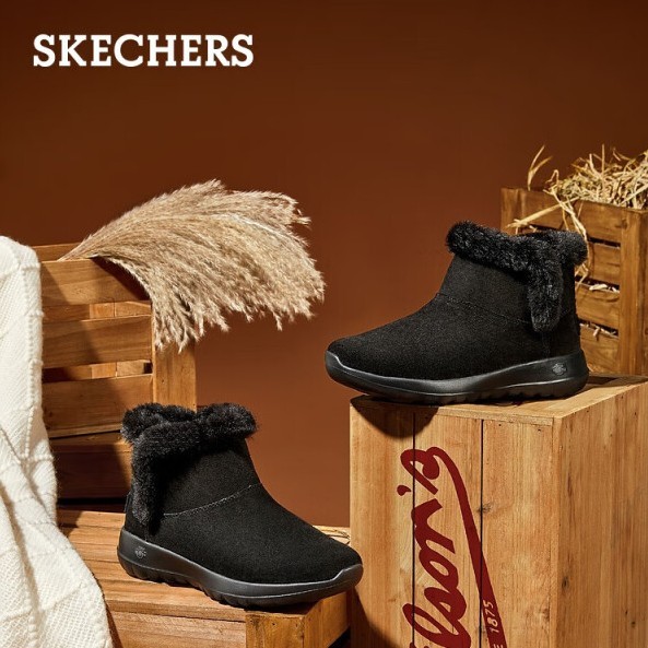 Plus会员，Skechers 斯凯奇 女士反毛皮加绒保暖雪地靴15501 两色240.55元包邮（双重优惠）