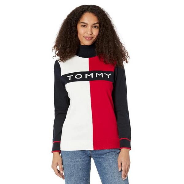 S码，Tommy Hilfiger 汤米·希尔费格 女士拼色高领毛衣新低241元