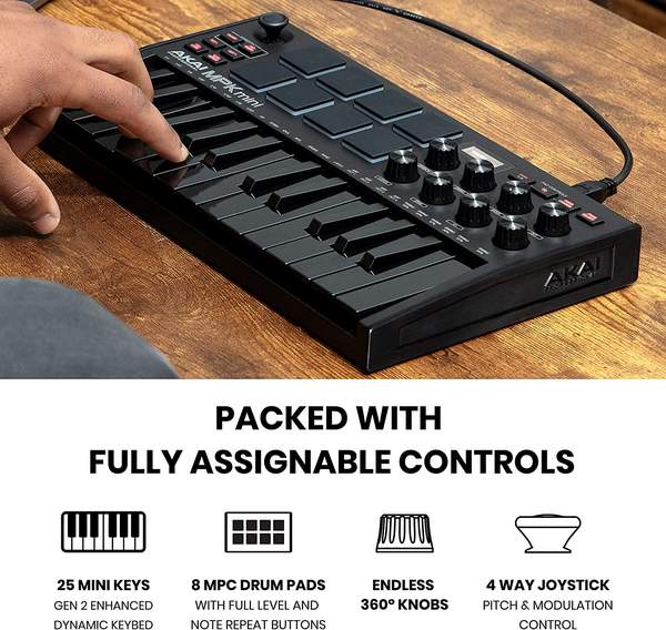 Akai Professional 雅佳 MPK Mini MK3 MIDI音乐键盘控制器 25键522.77元