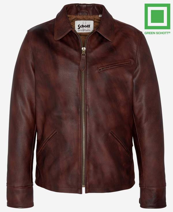 經(jīng)典美國皮衣品牌，Schott NYC 男士復(fù)古小牛皮夾克LC952VINT1478.48元