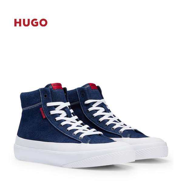 HUGO Hugo Boss 雨果·博斯 Dyer_Hito_DN 男士红色徽标高帮牛仔风运动鞋50492986535.76元（天猫旗舰店折后960元）
