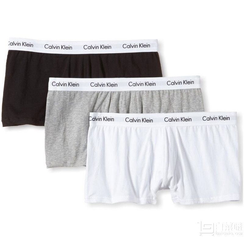 Calvin Klein 卡尔文·克莱恩 男士弹性四角内裤 3支装 Prime会员凑单免费直邮到手￥160