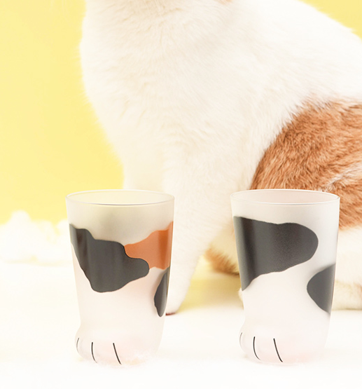 网易严选 创意磨砂牛奶玻璃杯猫爪杯 300ml 3款79元包邮（需领券）