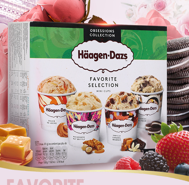 Häagen·Dazs 哈根达斯 冰淇淋礼盒95ml*4杯89元包邮（需领券）