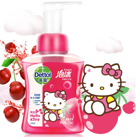 Dettol 滴露 Hello Kitty版 泡沫抑菌洗手液 樱桃芬芳 250ml *2件23.57元（2件7折）