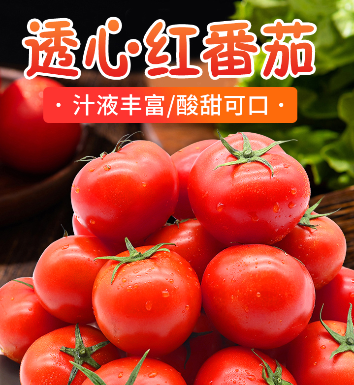 自然熟！绿行者 透心红番茄 5斤装新低14.9元包邮（需领券）