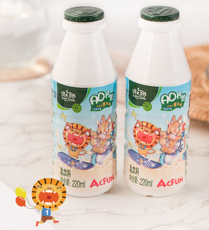 永辉超市旗下品牌，馋大狮 AD钙奶 220mL*12瓶12.9元包邮（需领券）