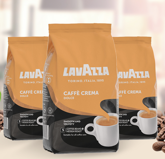 Lavazza 樂維薩 奶香咖啡豆 中度烘焙 1KG裝*2件188.4元包郵（雙重優(yōu)惠）