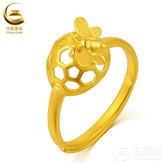 288元/g，中国黄金 足金觅系列 甜蜜黄金戒指 3g864元包邮（双重优惠）