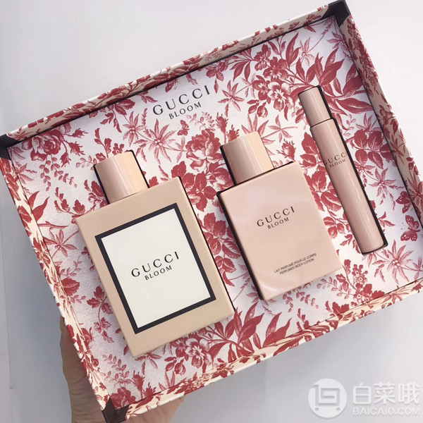 GUCCI 古驰 Bloom 花悦绽放EDP香水套装（香水100ml+身体乳100ml+滚珠香水7.4ml）696元包邮包税（需用码）