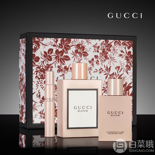 GUCCI 古驰 Bloom 花悦绽放EDP香水套装（香水100ml+身体乳100ml+滚珠香水7.4ml）696元包邮包税（需用码）