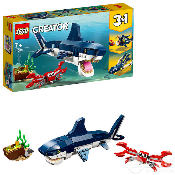 19新品，LEGO 乐高 创意系列 31088 深海生物89元包邮