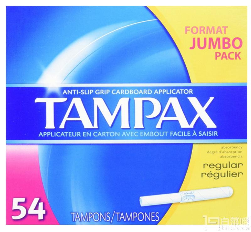 TAMPAX 丹碧丝 导管式卫生棉条 54只*2包 Prime会员凑单免费直邮含税到手￥112.62