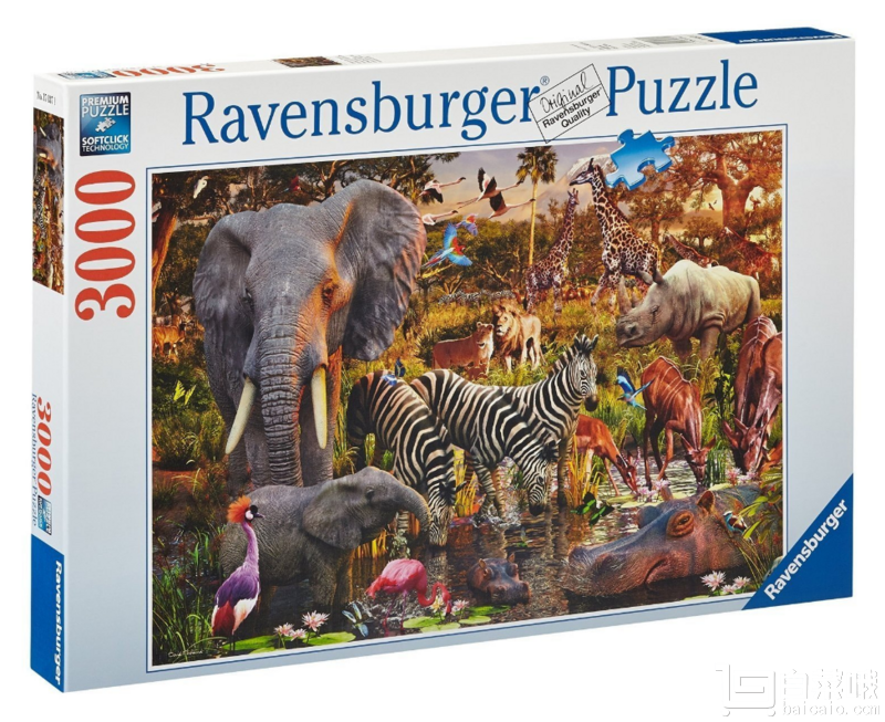 Ravensburger 睿思 非洲动物 拼图 3000块 Prime会员凑单免费直邮含税到手￥156.04