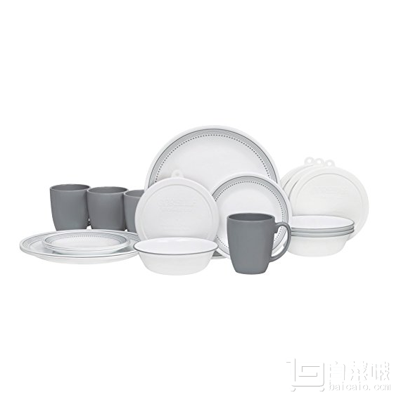 Corelle 康宁餐具 神秘灰色 20件套餐具套装 Prime会员免费直邮到手新低￥276.85