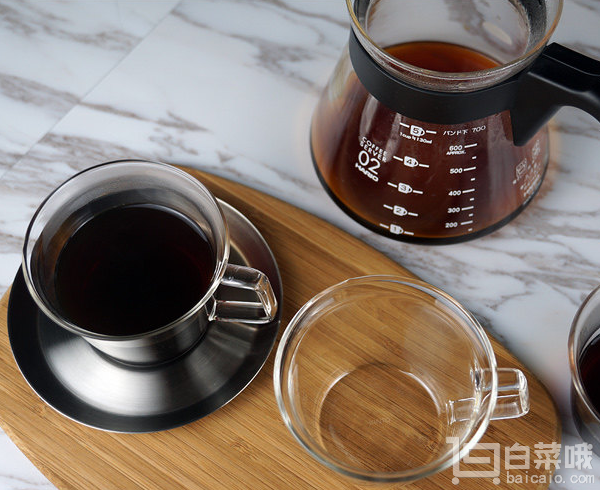 Kinto Cast系列 玻璃咖啡杯 带不锈钢托盘 220ml 23085 Prime会员凑单免费直邮含税到手96.2元