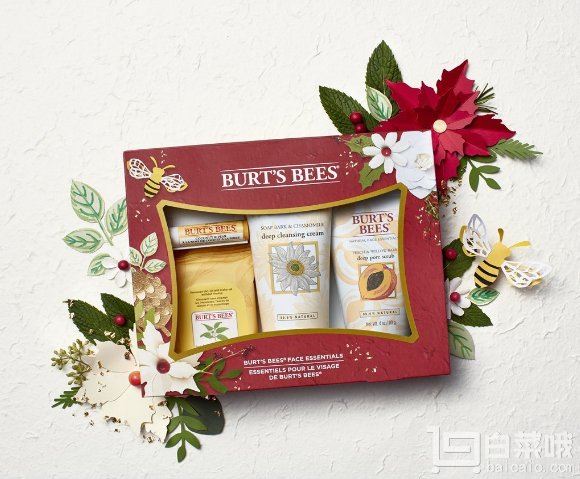 Burt's Bees 小蜜蜂 面部节日礼盒4件装 Prime会员凑单免费直邮含税到手新低￥83
