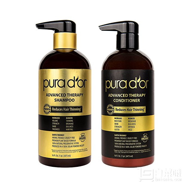 Pura d'or 深层修复套装 洗发水473ml+护发素473ml Prime会员免费直邮到手新低￥335.52