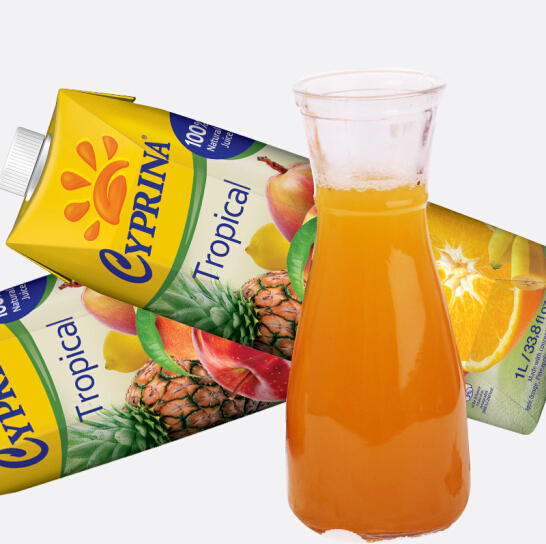 Cyprina 塞浦丽娜 100%热带混合果汁 1L*4瓶凑单低至19.9元（每满99-50元）