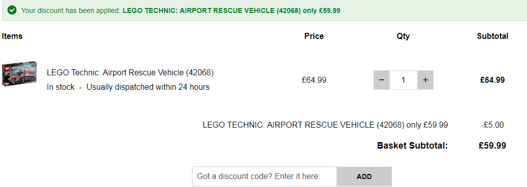 LEGO 乐高 机械组42068  二合一机场救援车消防车 £59.99免费直邮到手528元