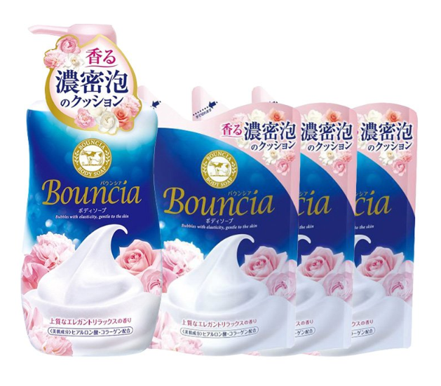 cosme大赏洗护第一，COW 牛乳石碱 bouncia 浓密泡沫花香沐浴露 （550ml+430ml*3袋）*2件 189.61元包邮包税94.8元/件（双重优惠）