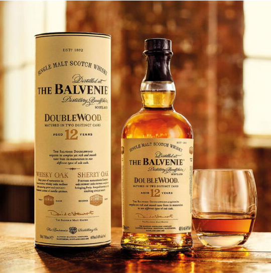 The Balvenie 百富 12年双桶苏格兰达夫镇单一麦芽威士忌700ml319元包邮（需领券）