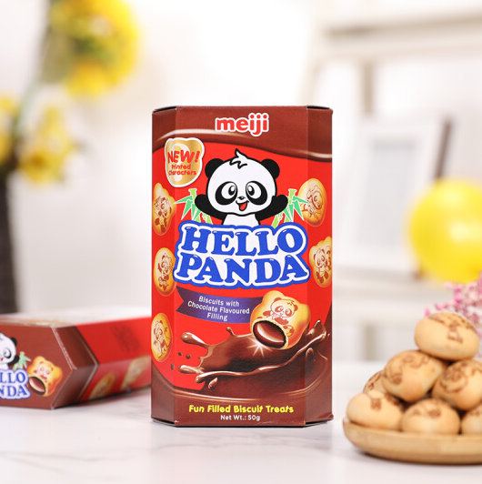 新加坡进口，Meiji 明治 熊猫巧克力夹心饼干 50g*15件58.5元（合3.9元/盒）