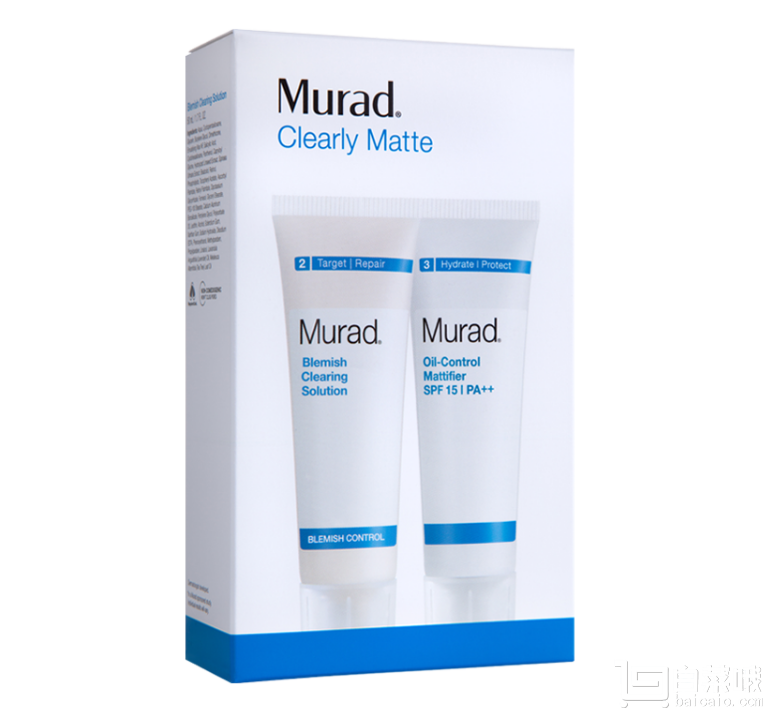 价值£59，Murad 慕勒 抗痘净肤两件套装（舒缓乳液50ml+控油精华露50ml）6折£30凑单直邮到手￥266 可叠加满减