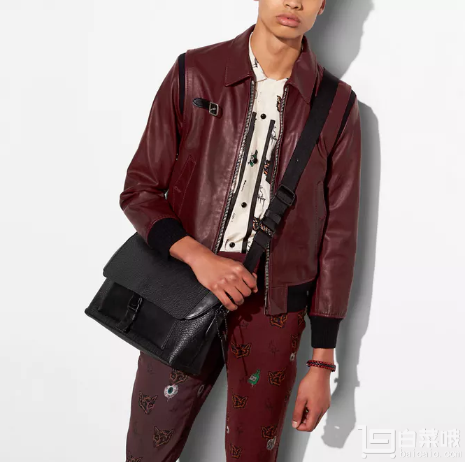 国内￥4950，COACH 蔻驰 MANHATTAN男士真皮骑行包 7.88（7.5 额外85折）到手￥1350