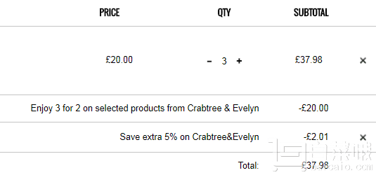 CRABTREE & EVELYN 瑰柏翠 全线买3付2+额外95折，补货！玫瑰身体乳 250ml 新低£12.66 凑单免费直邮到手￥112