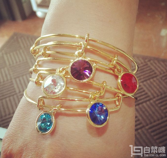 Alex and Ani 女士Bangle Bar Birthstone生日石手镯 九月 prime会员凑单免费直邮到手新低￥97