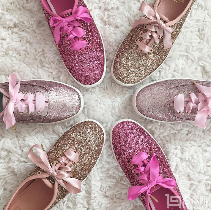 17年新款，Kate Spade x  Keds 凯特丝蓓 合作款女士new york glitter帆布鞋 prime会员免费直邮到手￥625