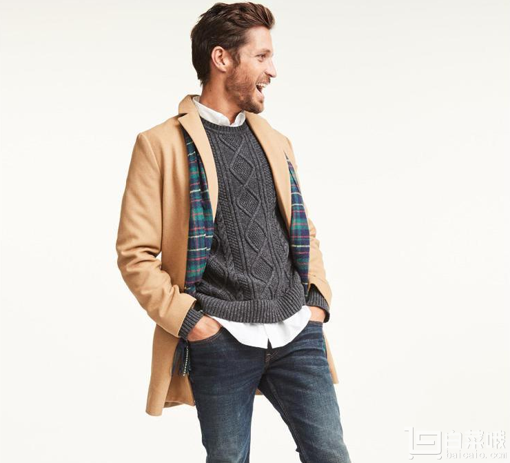 OLD NAVY 男士羊毛混纺大衣￥260包邮（￥310-50）