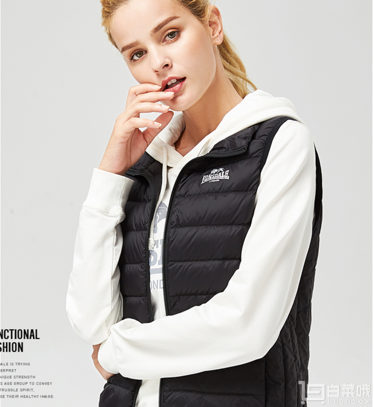 17年秋冬，lonsdale 英國(guó)龍獅戴爾 女士600蓬輕薄羽絨馬甲 多色￥96包郵（￥116-20）