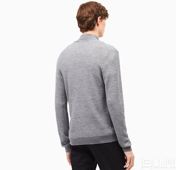 Calvin Klein 男士100%美利奴羊毛拉链毛衣 多色 .99到手￥320